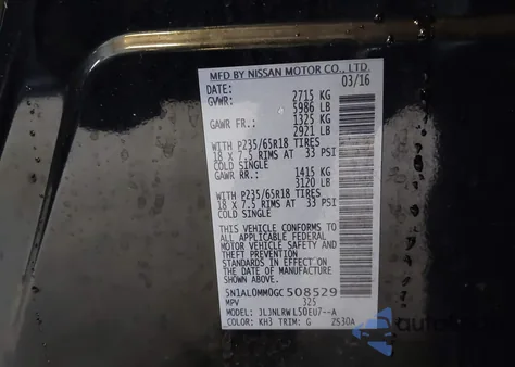 2016 Infiniti Qx60 z USA, uszkodzony, nr VIN 5N1AL0MM0GC508529